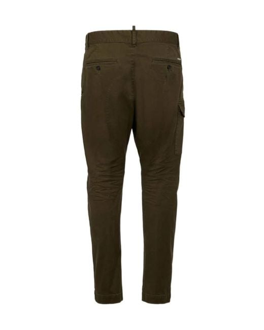 DSquared² Green Chino Cargo Pants for men