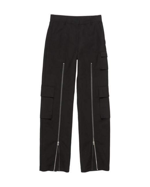 Acne Black Diagonal-Stripe Polo Shirt