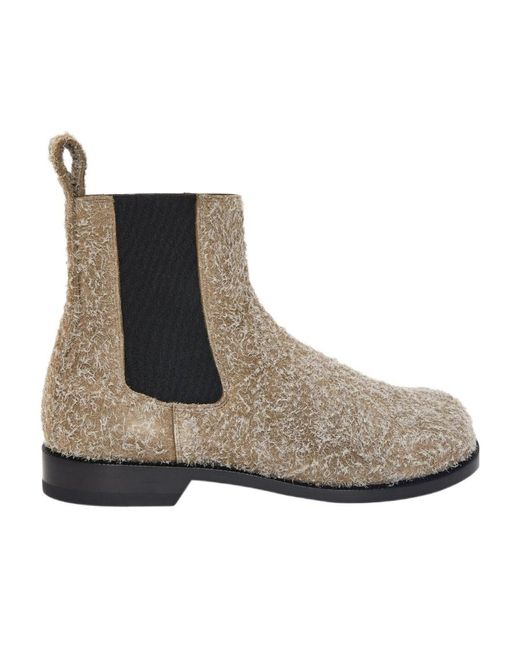 Loewe Gray Brushed Campo Chelsea Boots