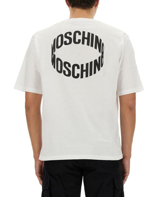 Moschino White Logo Logo Short-Sleeved T-Shirt for men