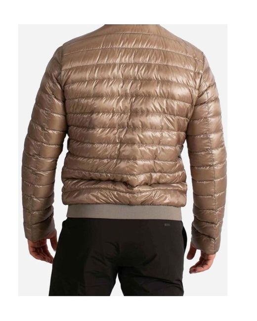 Herno Brown Quilted Jacket for men