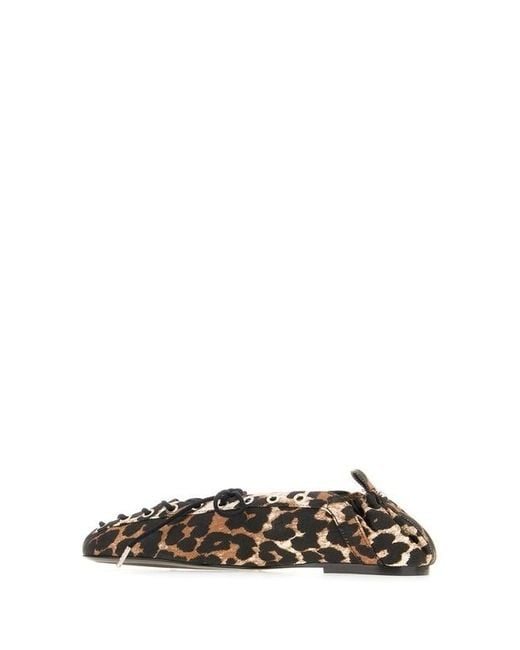 Ganni Multicolor Leopard Print Flats