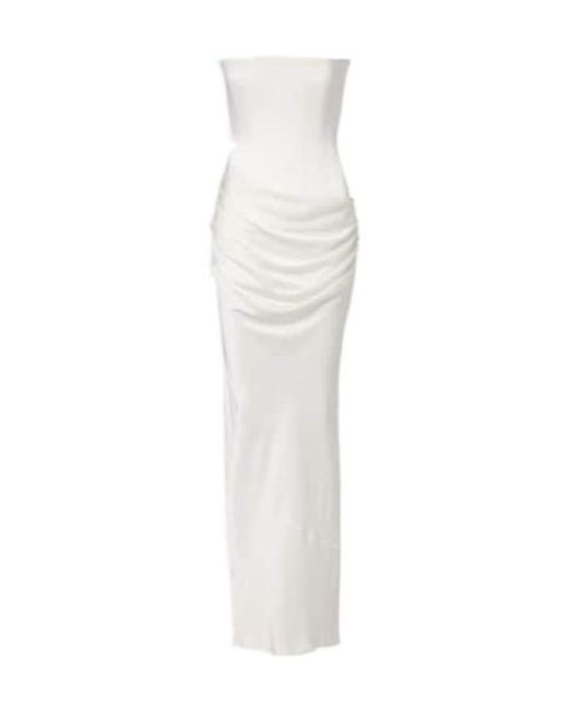 Alex Perry White Bridal Draped Crêpe Satin Corset Gown