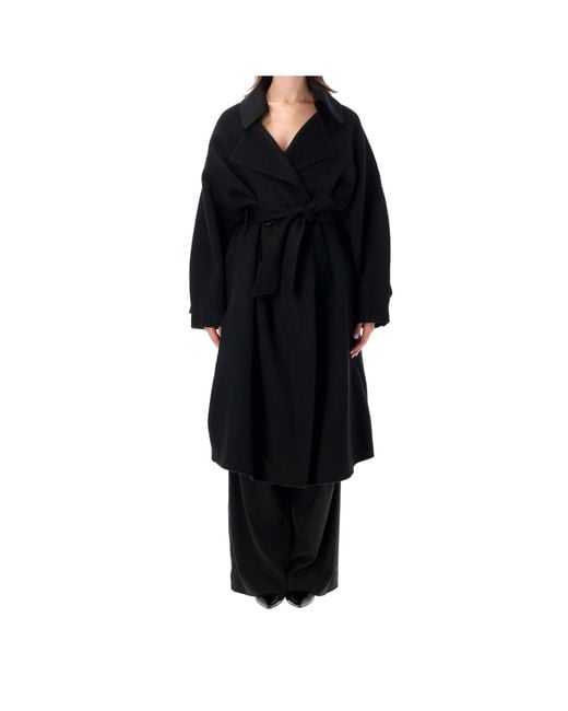 Frankie Shop Black Belted Double-Breasted Coat