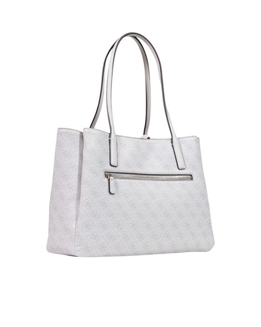 Guess White Patterned Handbag