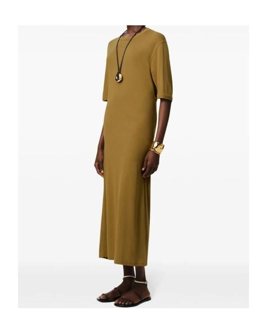 AMI Green Short-Sleeve Midi Dress