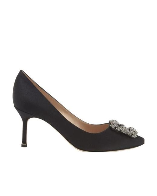 Manolo Blahnik Black Hangisi Pointed-Toe Pumps