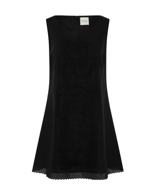 Posse Black Wide Round Neck Dress
