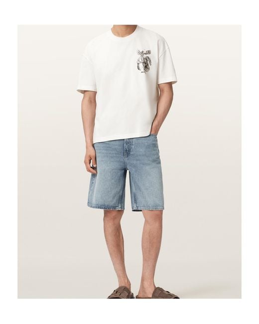 AllSaints White Crew Neck Short-Sleeved T-Shirt for men