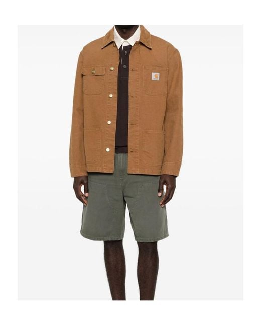 Carhartt Brown Logo Patch Michigan Coat for men