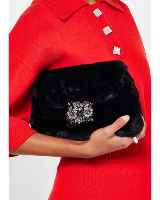 Roger Vivier Black Embellished Chain-Linked Shoulder Bags