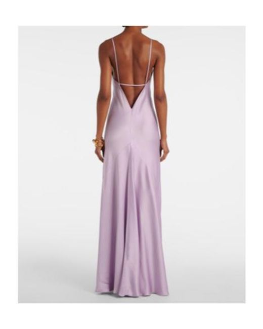 Victoria Beckham Purple Satin Gown