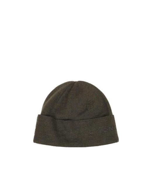 Givenchy Green Embroidered-Logo Beanie for men