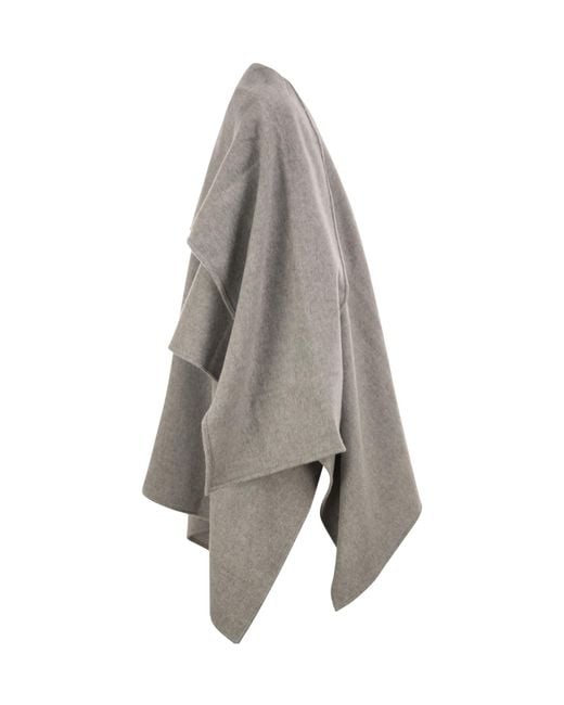 Fabiana Filippi Gray Draped Jewellery-Fastening Cape