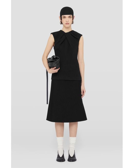 Jil Sander Black Classic Pleat-Detailed Top