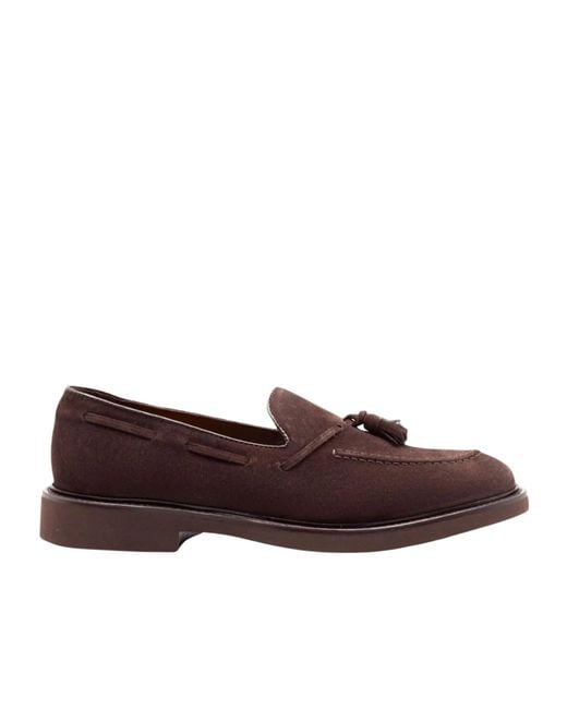Doucal's Brown Tassel Moccasins for men