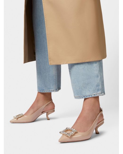 Roger Vivier Natural Virgule Buckle Slingback Pumps