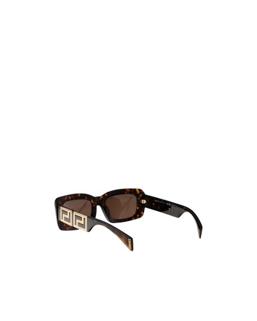 Versace Brown Geometric Frame Sunglasses