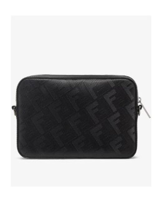 Fendi Black Diagonal Ff Motif Camera Case for men