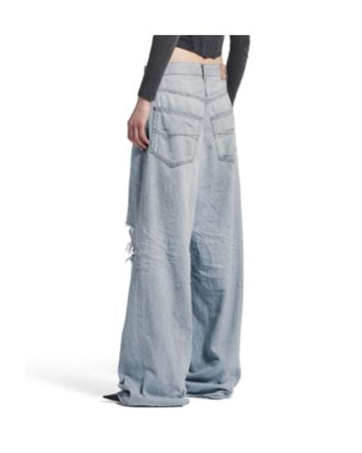 Balenciaga Blue Destroyed Baggy Pants