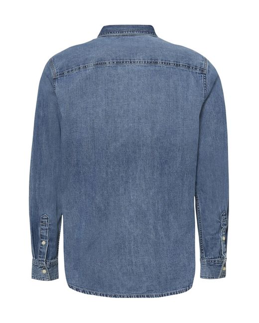 Calvin Klein Blue Denim Button-Up Shirt for men