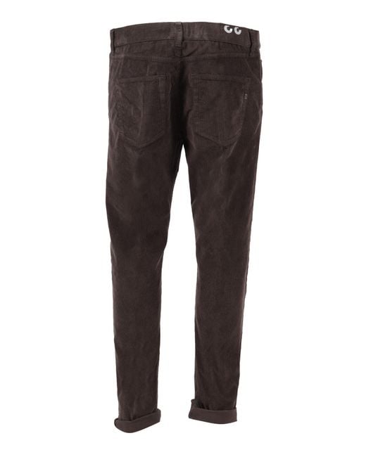 Dondup Gray Corduroy Trousers for men