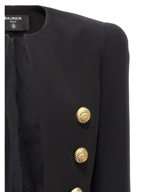 Balmain Black 'Chiocciola' Button Short Jacket