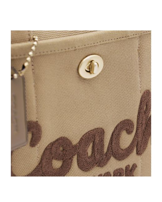 COACH Metallic Logo Flocked Zip-Up Tote Bag