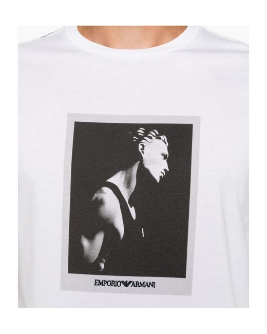 Emporio Armani White Crew-Neck T-Shirt for men