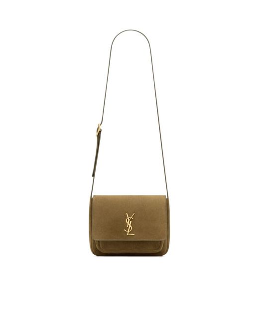 Saint Laurent White Niki Logo Plaque Satchel Bag