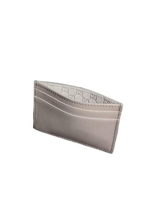 Gucci Gray Card Case With Lettering