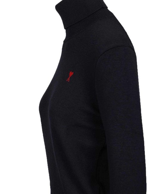AMI Black Pull Col Roule Ami De Coeur