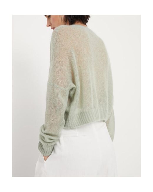 Brunello Cucinelli Natural Crew-Neck Open-Knit Jumper