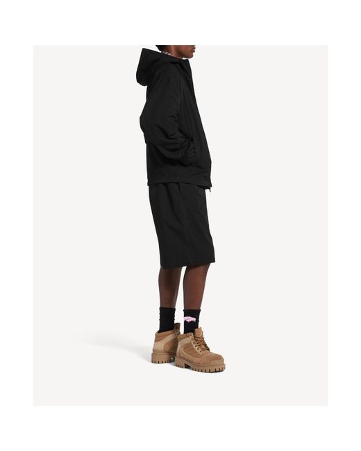 Balenciaga Black Logo Hooded Jacket for men