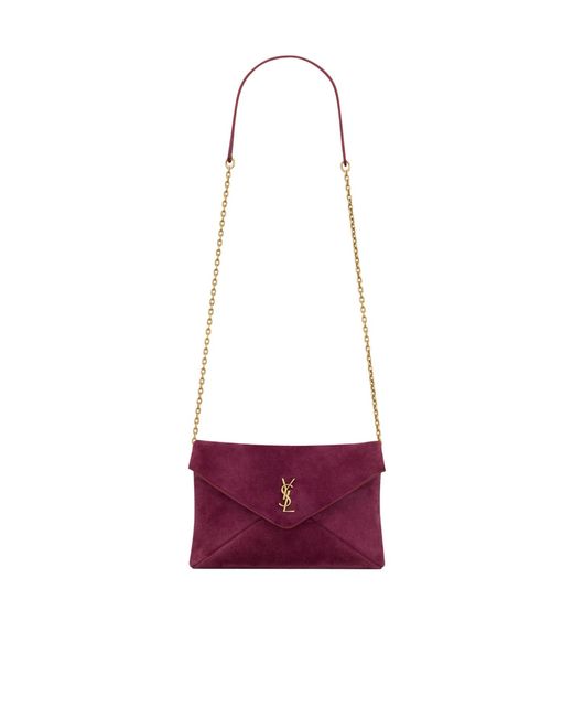 Saint Laurent Red Cassandre Small Chain Pouch