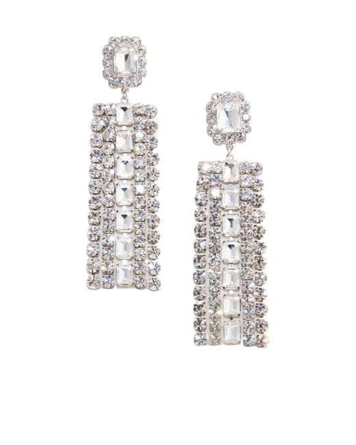Self-Portrait White Embellished Droplet Earrings