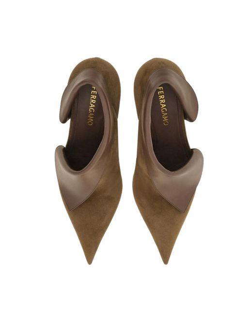 Ferragamo Brown 85Mm Eva Pumps
