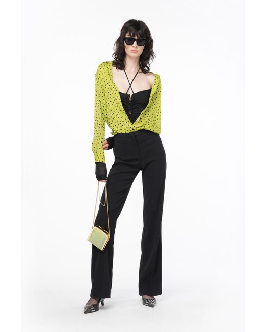 Pinko Black Flared Full Milano Trousers