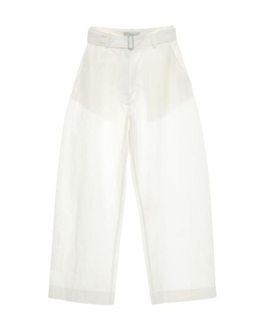 Studio Nicholson White Belted Trousers