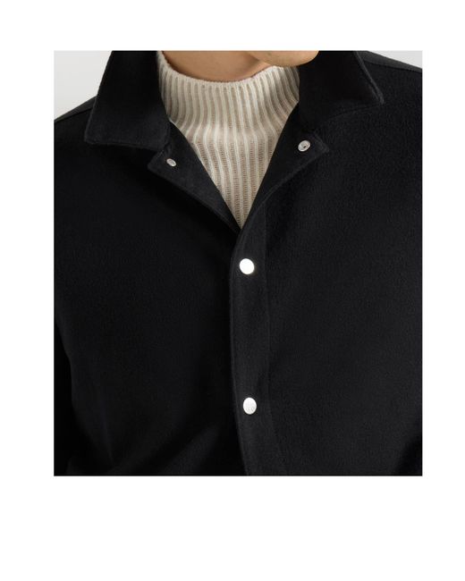 Brunello Cucinelli Black Lightweight Cashmere Flannel Outerwear Jacket for men
