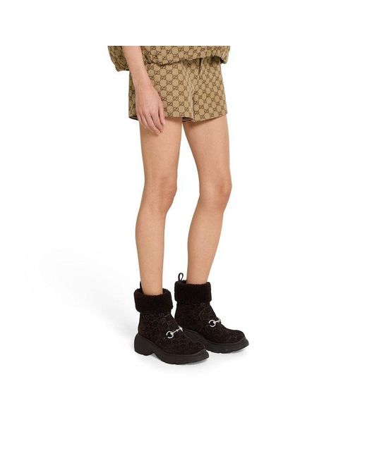 Gucci Brown Lace-Up Ankle Boots
