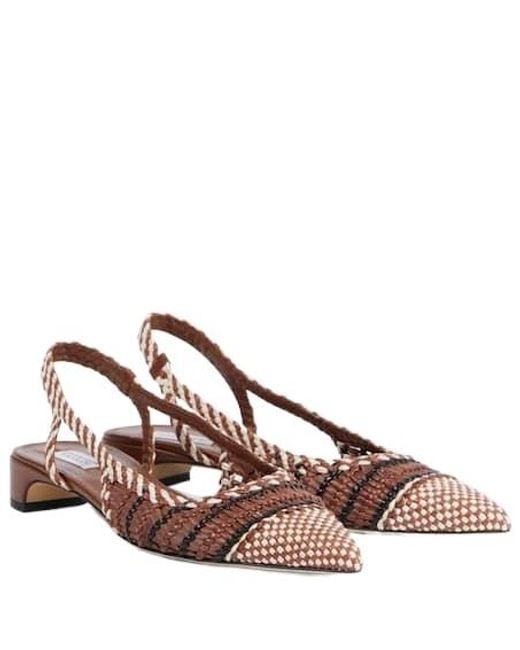 Gabriela Hearst Brown Perro Braided Leather Slingback Pumps