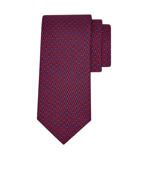 Ferragamo Purple Gancini Print Silk Tie for men
