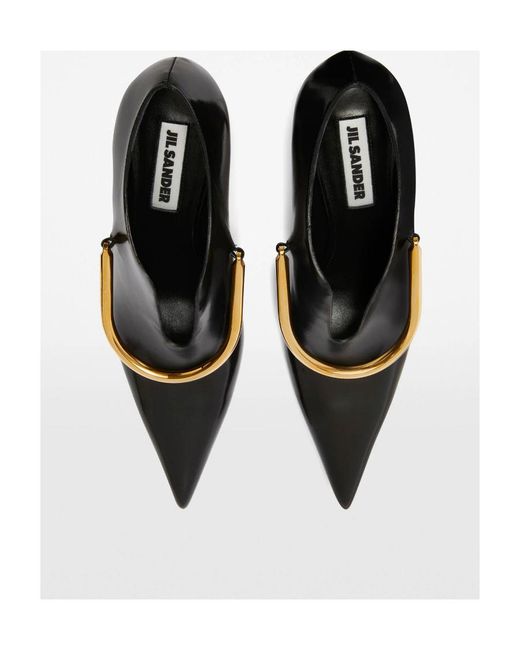 Jil Sander Black Pointed-Toe Slip-On Pumps