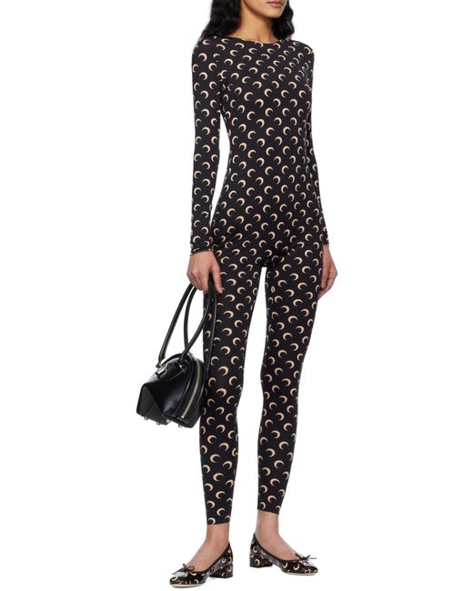 MARINE SERRE Black Logo Monogram Crewneck Jumpsuit