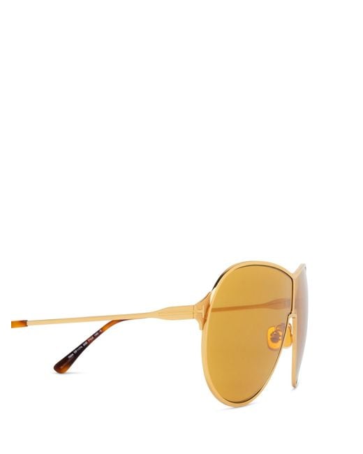 Tom Ford Metallic Eyewear Gaia Pilot Frame Sunglasses for men