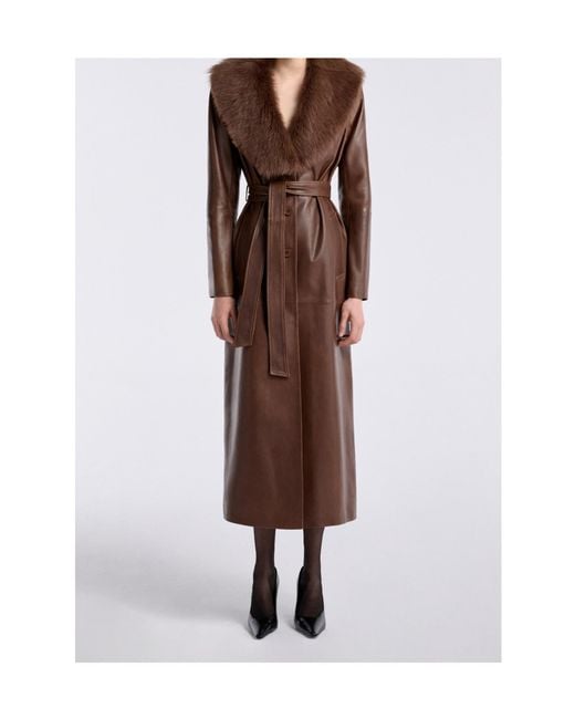 Nour Hammour Brown Long-Sleeved Coat