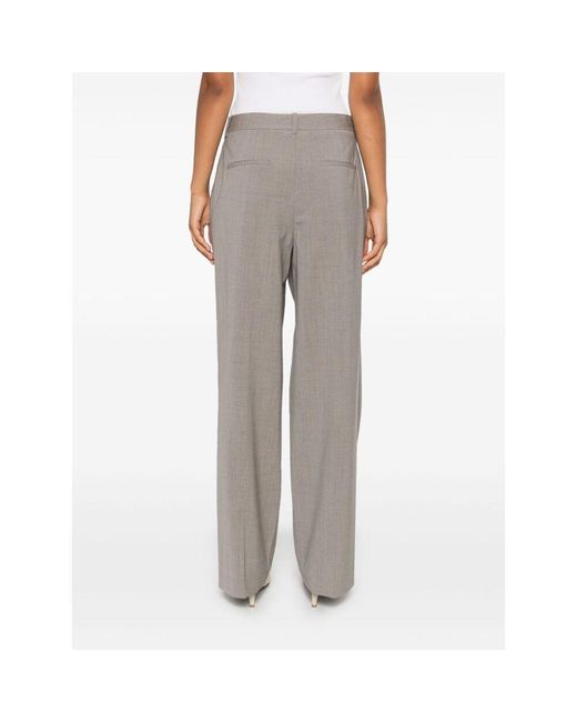 Theory Gray Straight-Leg Pants