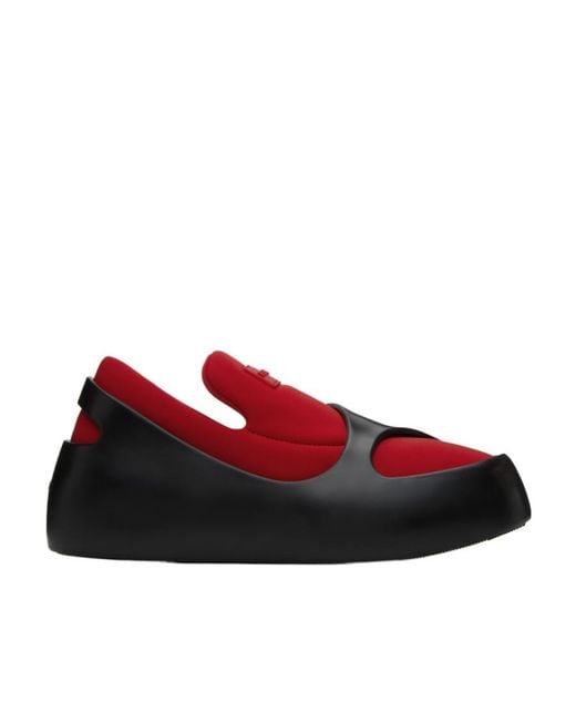 Ferragamo Red Hybrid Logo-Patch Panelled Sneakers for men
