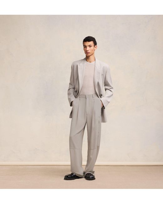 AMI Gray Ami Wide-Leg Pants for men